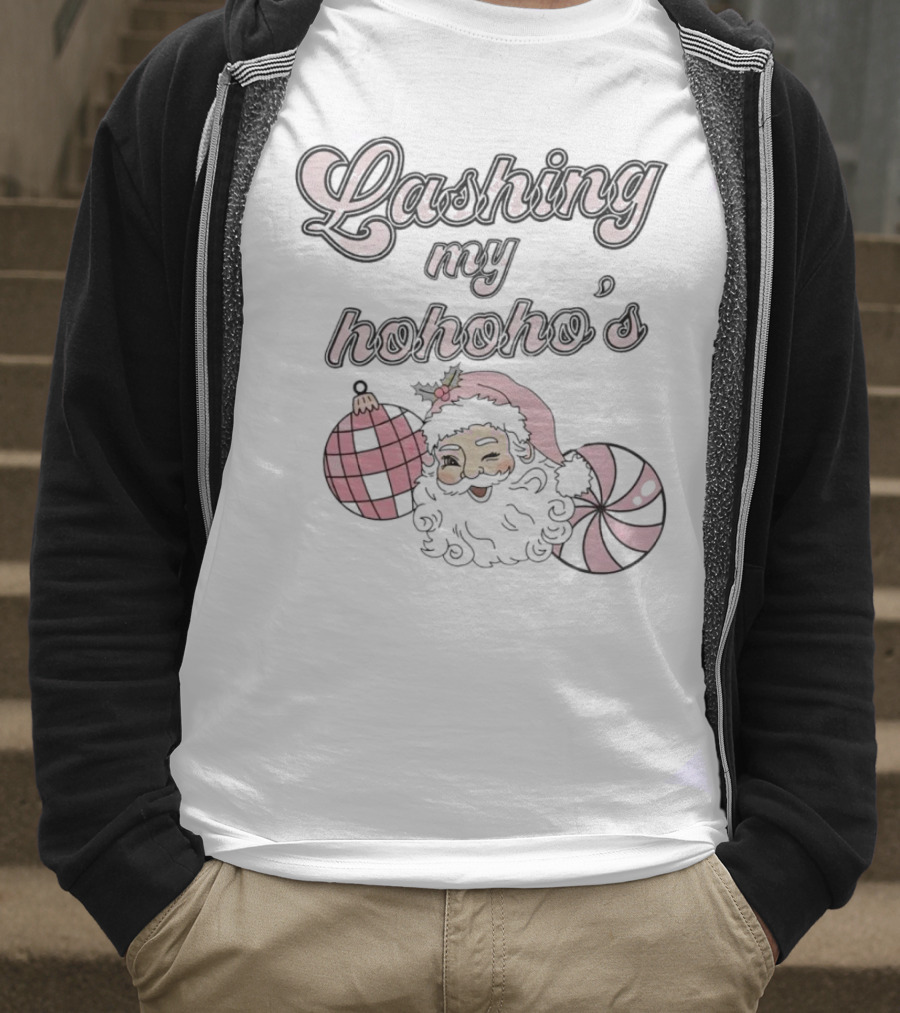Lashing My Hohoho's Christmas Santa Claus With Ornaments T-Shirt