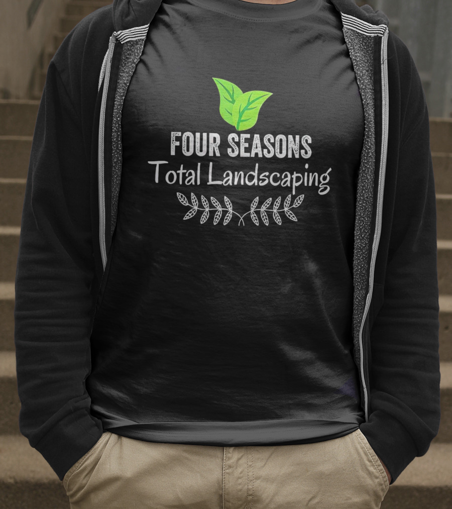 Four Seasons Total Landscaping Green Leaf Emblem T-Shirt