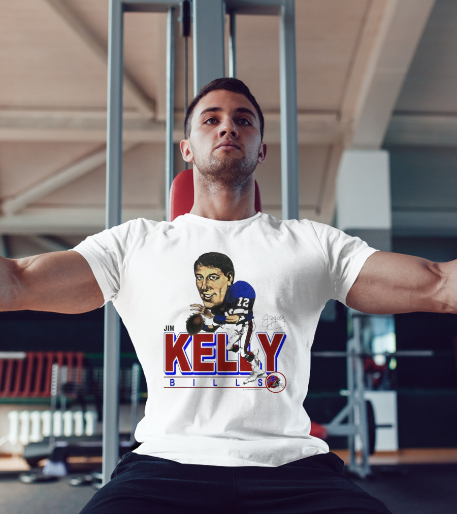 JIM KELLY BUFFALO BILLS SIGNATURE CARICATURE KELLY BILLS T-Shirt