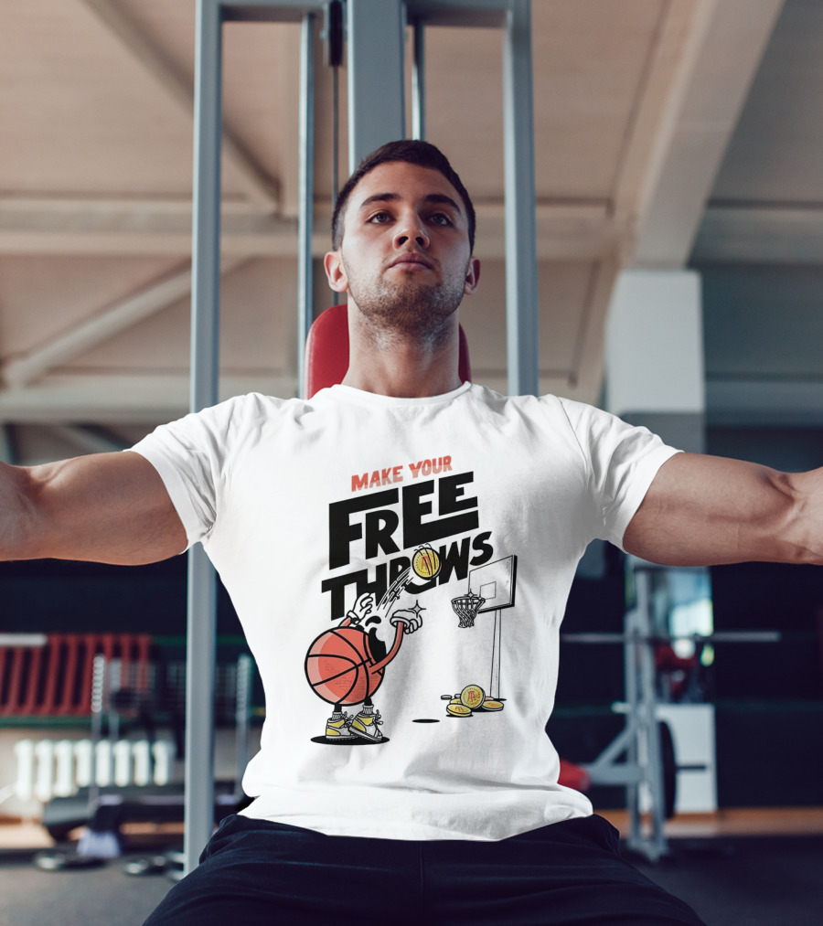 Make Your Free Throws Basketball Cartoon Coin Scoring T-Shirt