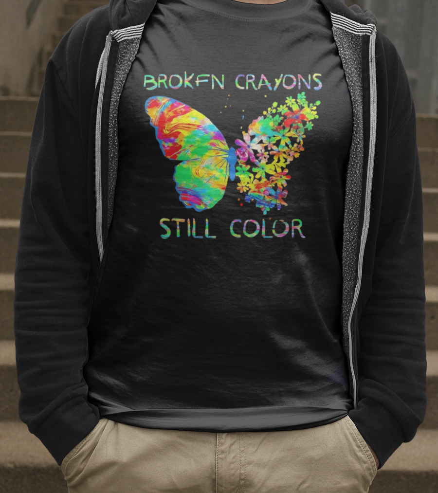 BROKEN CRAYONS STILL COLOR BUTTERFLY T-Shirt