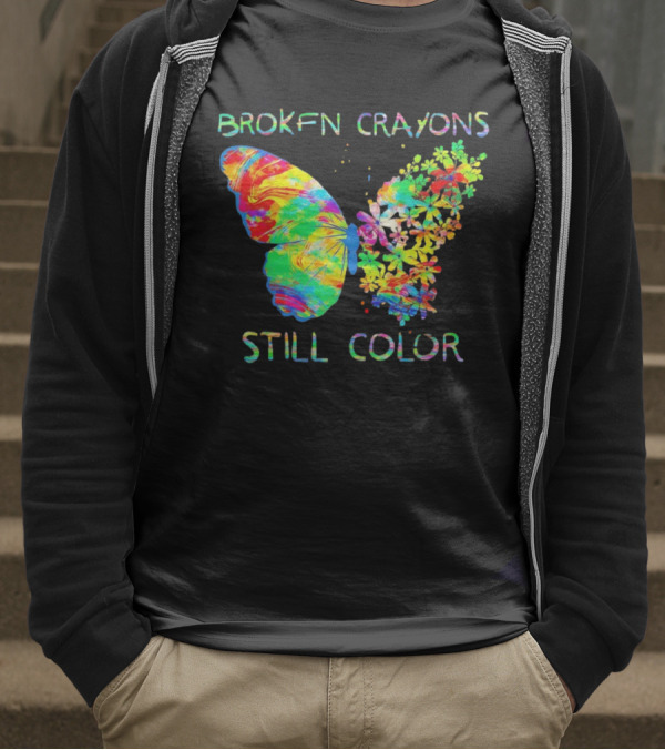 BROKEN CRAYONS STILL COLOR BUTTERFLY T-Shirt