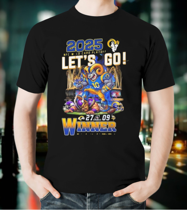 2025 NFC Wild Card Playoff Let’s Go Los Angeles Rams Winner 27-09 T-Shirt