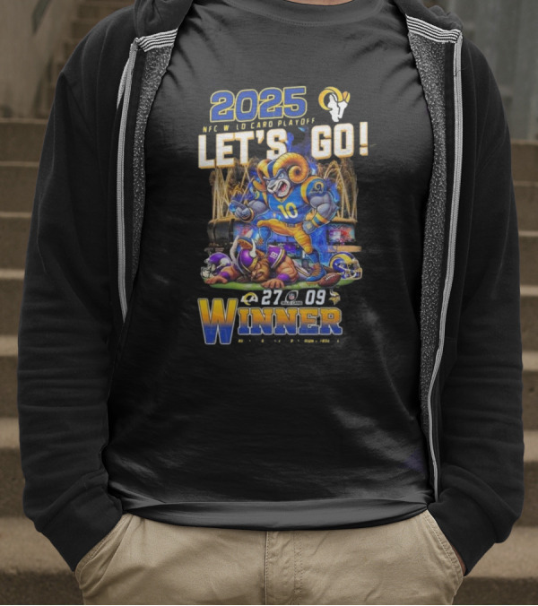 2025 NFC Wild Card Playoff Let’s Go Los Angeles Rams Winner 27-09 T-Shirt
