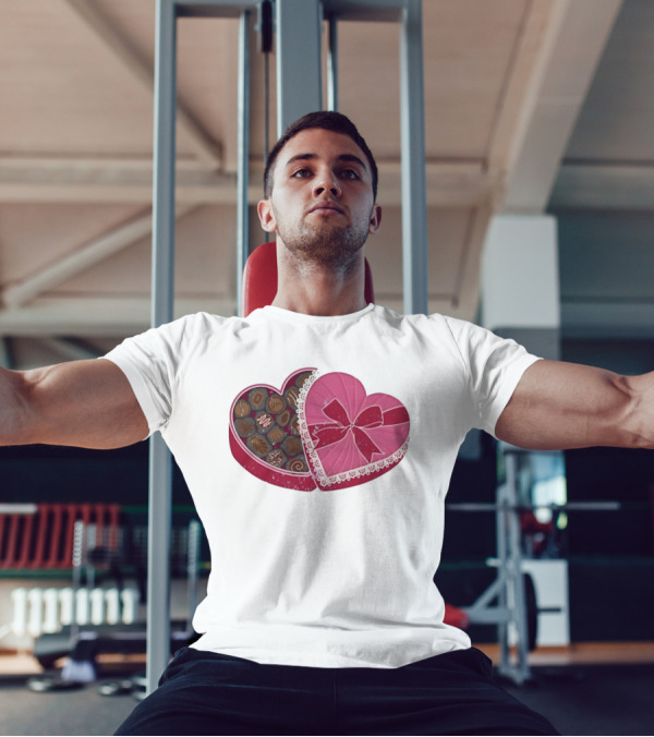 Heart Shaped Box Of Chocolates With Lace And Bow T-Shirt
