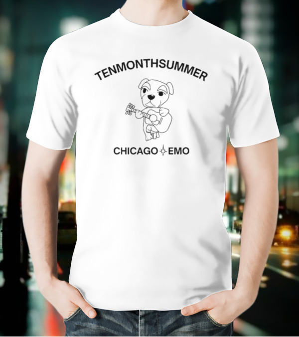Tenmonthsummer Chicago Emo Guitar Dog T-Shirt