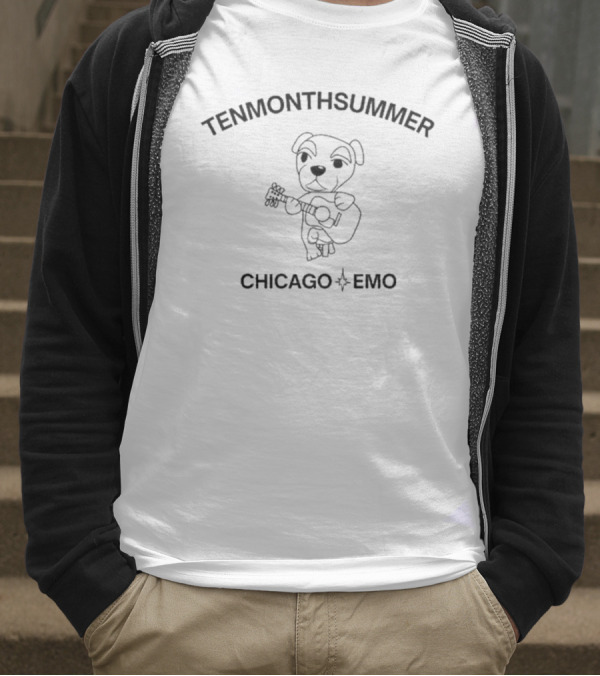 Tenmonthsummer Chicago Emo Guitar Dog T-Shirt