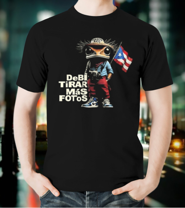 DeBi TiRAR Más FoTOs Puerto Rico Flag Frog Character Shoes T-Shirt