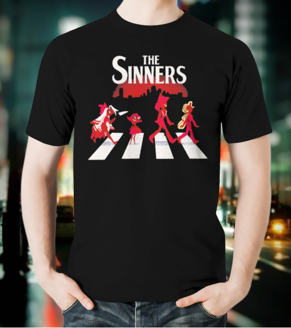 Hazbin Hotel The Sinners Abbey Road Characters Crossing T-Shirt
