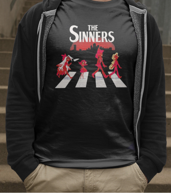 Hazbin Hotel The Sinners Abbey Road Characters Crossing T-Shirt