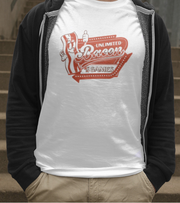 Chuckle Sandwich Unlimited Bacon But No Games T-Shirt