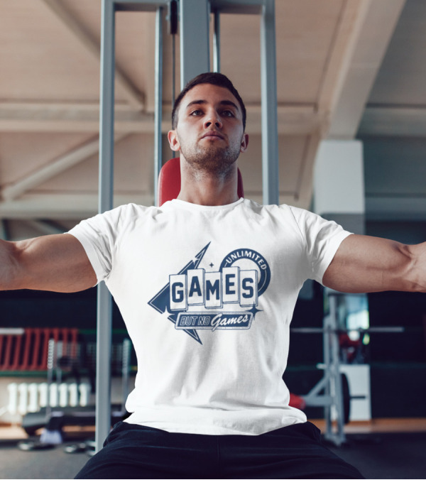Chuckle Unlimited Games But No Games Ringer T-Shirt