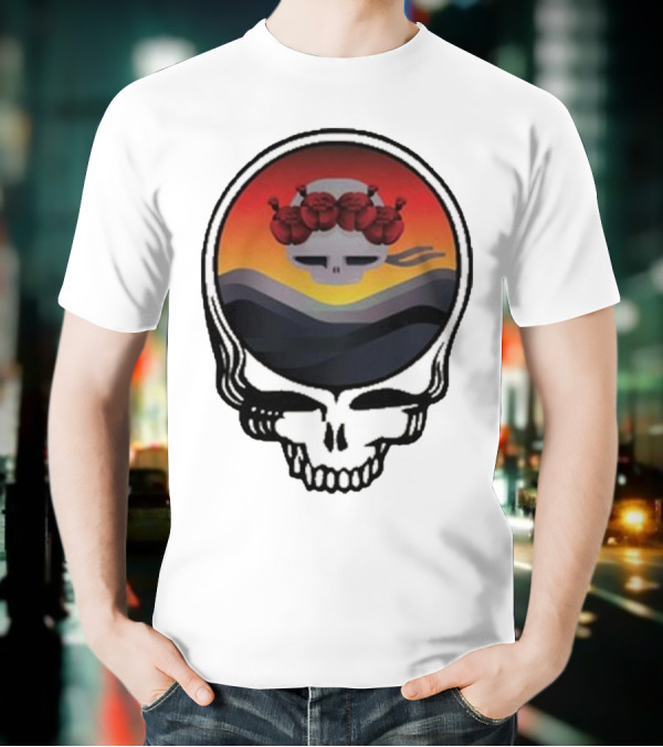 Grateful Dead The Ridge Skull Sunset With Roses T-Shirt