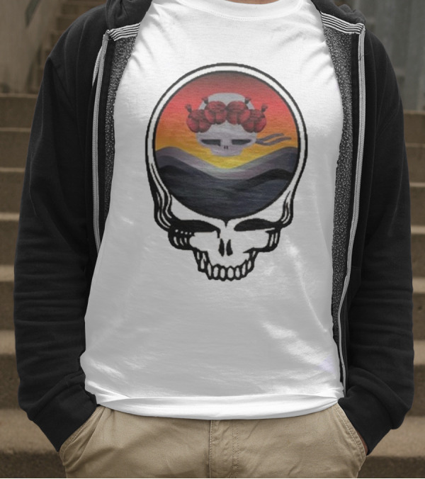 Grateful Dead The Ridge Skull Sunset With Roses T-Shirt