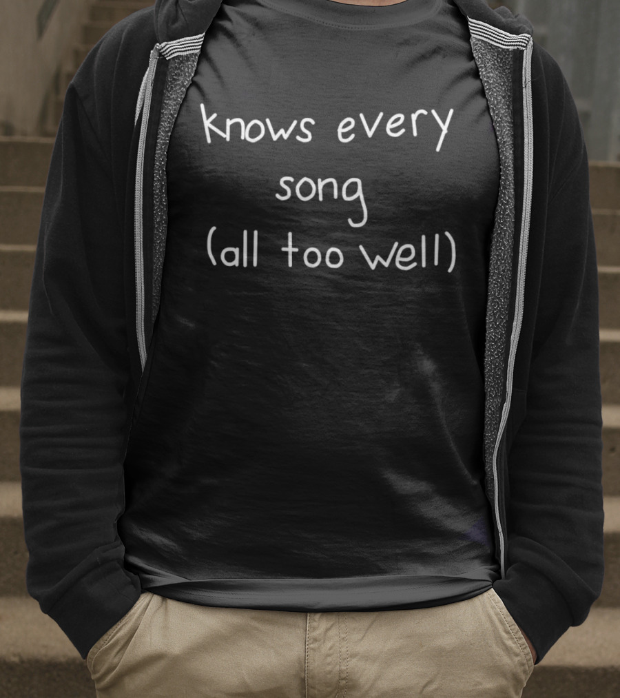 Knows Every Song All Too Well Taylor Swift Inspired Text T-Shirt