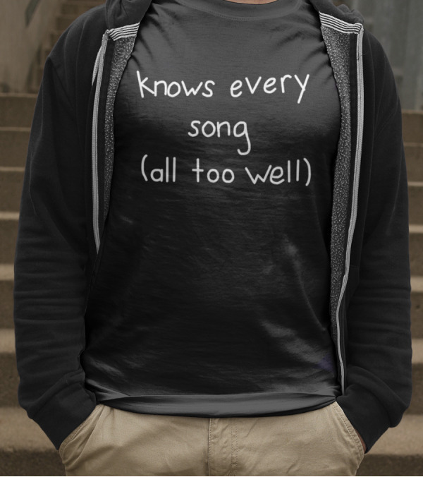 Knows Every Song All Too Well Taylor Swift Inspired Text T-Shirt