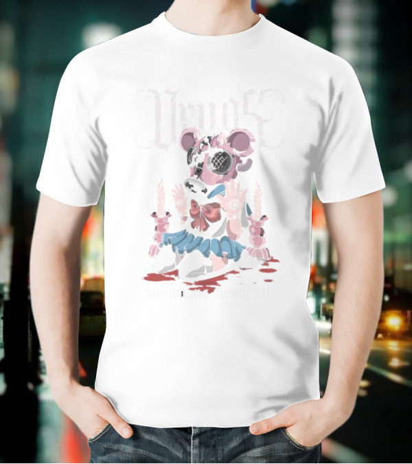 Drown Me In My Sin Untilgodshows Gothic Anime Style Creepy Doll With Gas Mask And Candles T-Shirt