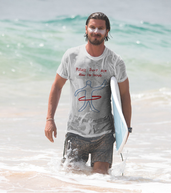 PLEASE DON'T ASK HOW I'M DOING Stick Figure With Hula Hoop T-Shirt