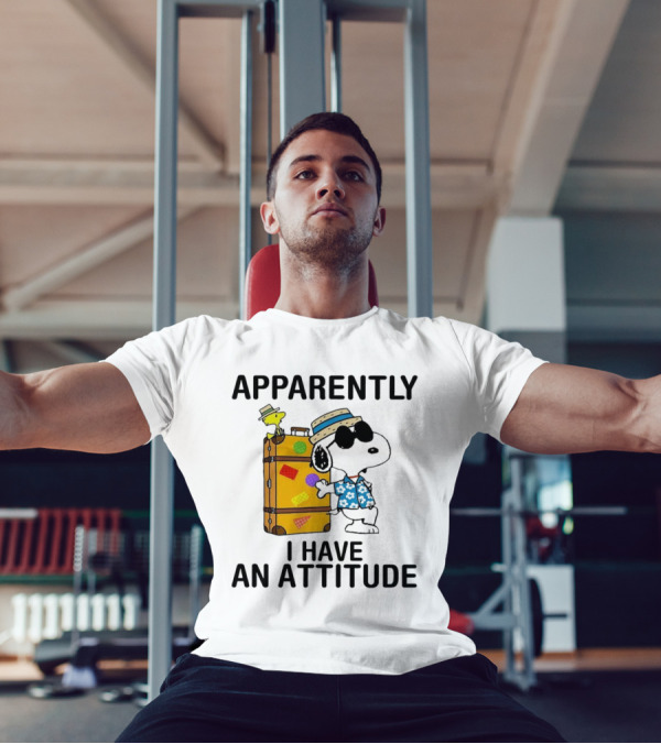 Apparently I Have An Attitude Snoopy With Woodstock And Suitcase T-Shirt