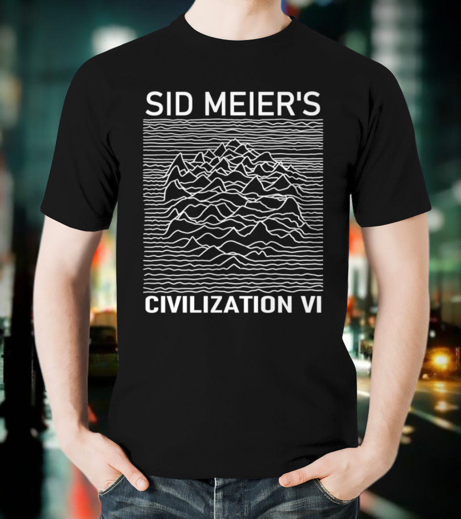 Sid Meier’s Civilization VI Stylized Topographic Waves T-Shirt