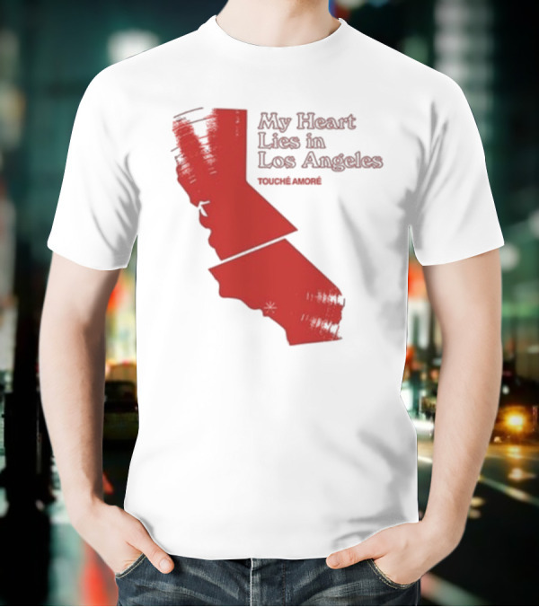 Touché Amoré My Heart Lies In Los Angeles California Map Red T-Shirt