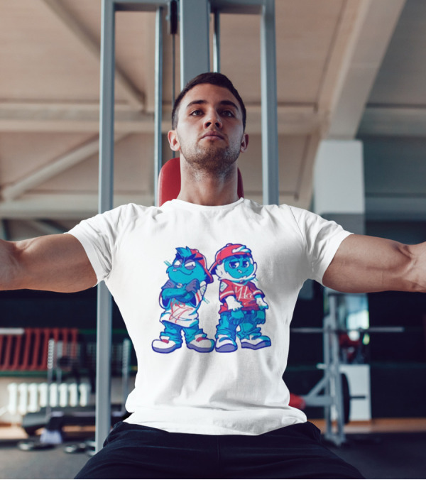 2 Kewl 4 School April Fools 2025 Hip-Hop Cartoon Characters In Red And White Outfits T-Shirt