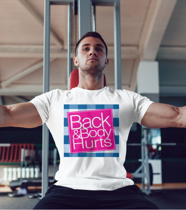 Back And Body Hurts Blue Checkered Square T-Shirt