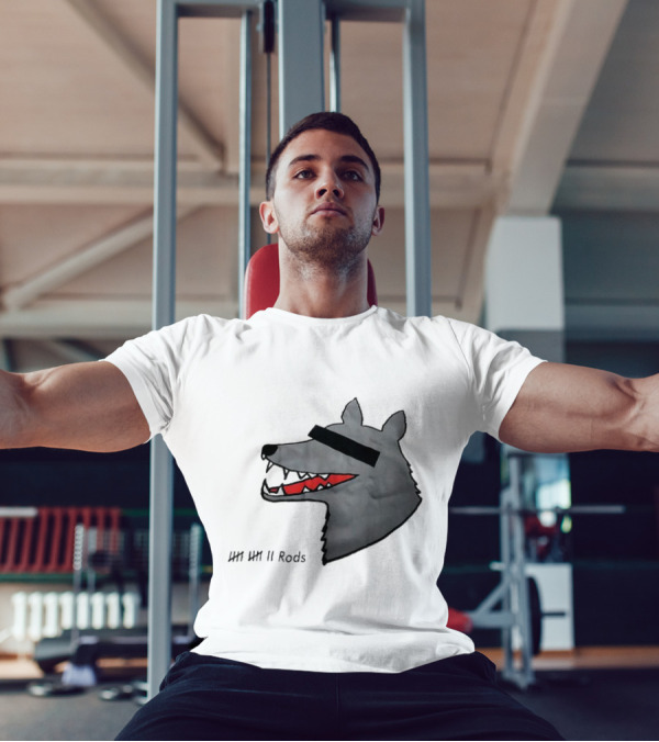 12 Rods Lost Time Wolf Head With Red And Black Accents T-Shirt