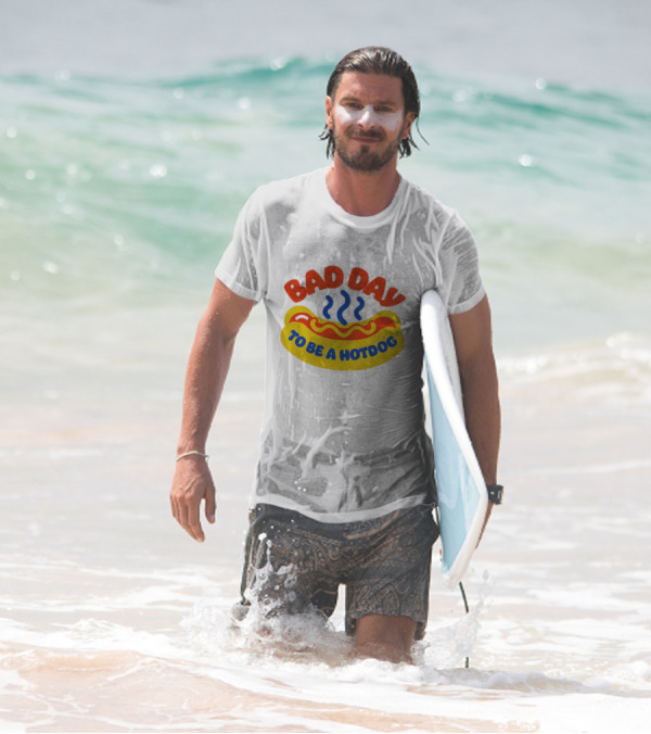 Bad Day To Be A Hotdog With Steaming Hotdog Graphic T-Shirt