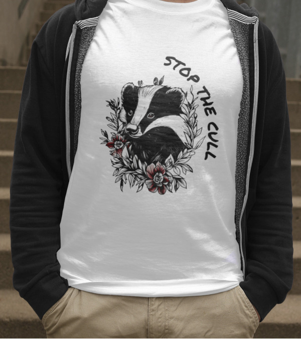 Badger Stop The Cull Floral Design T-Shirt