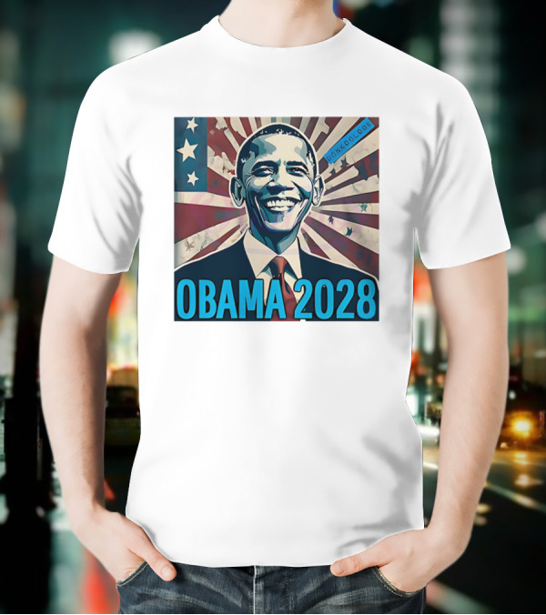 Obama 2028 American Flag Donkoolook T-Shirt