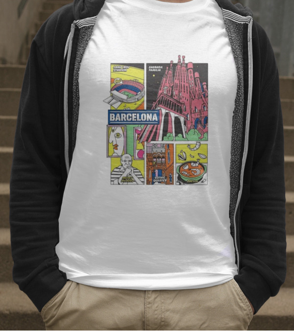 Barcelona Sagrada Familia Camp Nou Museu Picasso Gothic Quarter Paella T-Shirt