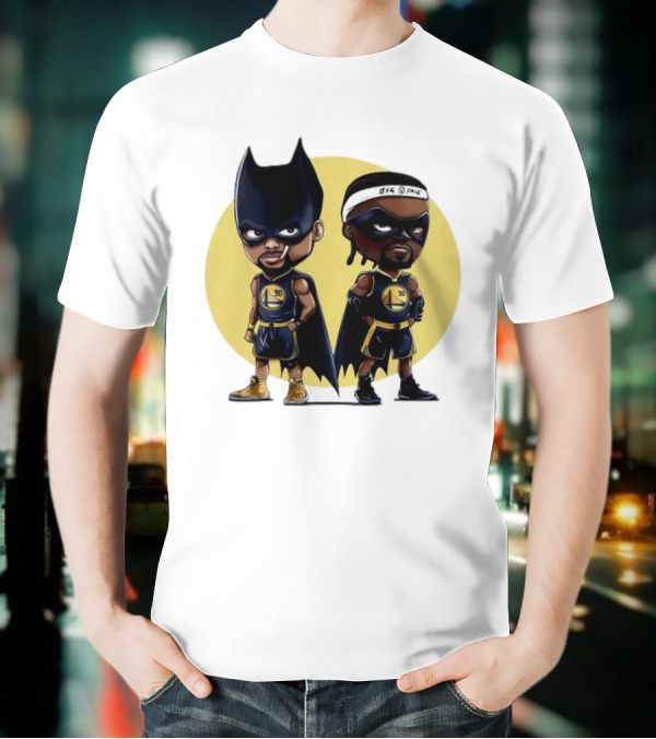 Batman And Robin Chibi Warriors 30 And Headband Duo Big Face T-Shirt