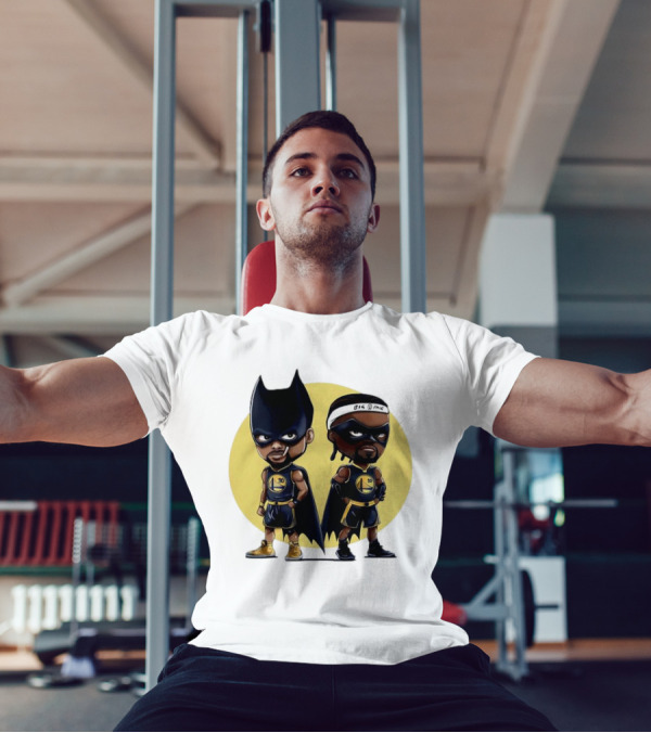 Batman And Robin Chibi Warriors 30 And Headband Duo Big Face T-Shirt