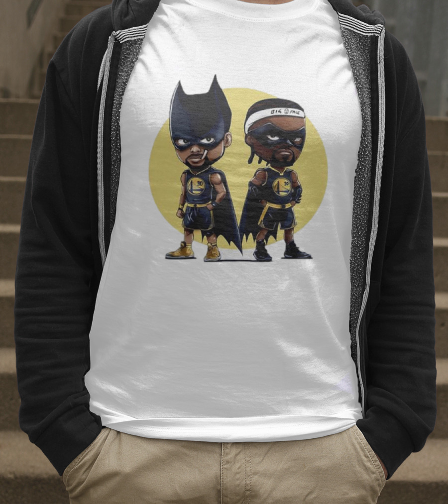 Batman And Robin Chibi Warriors 30 And Headband Duo Big Face T-Shirt
