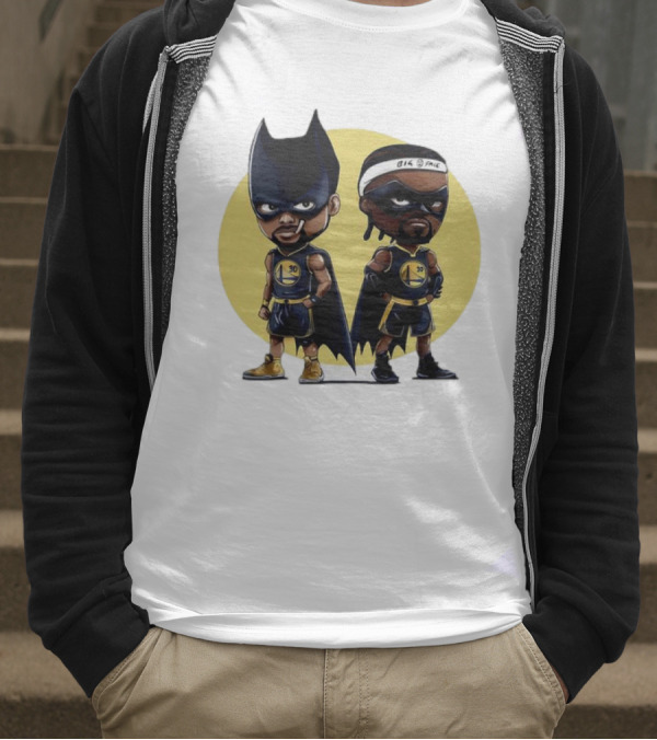 Batman And Robin Chibi Warriors 30 And Headband Duo Big Face T-Shirt