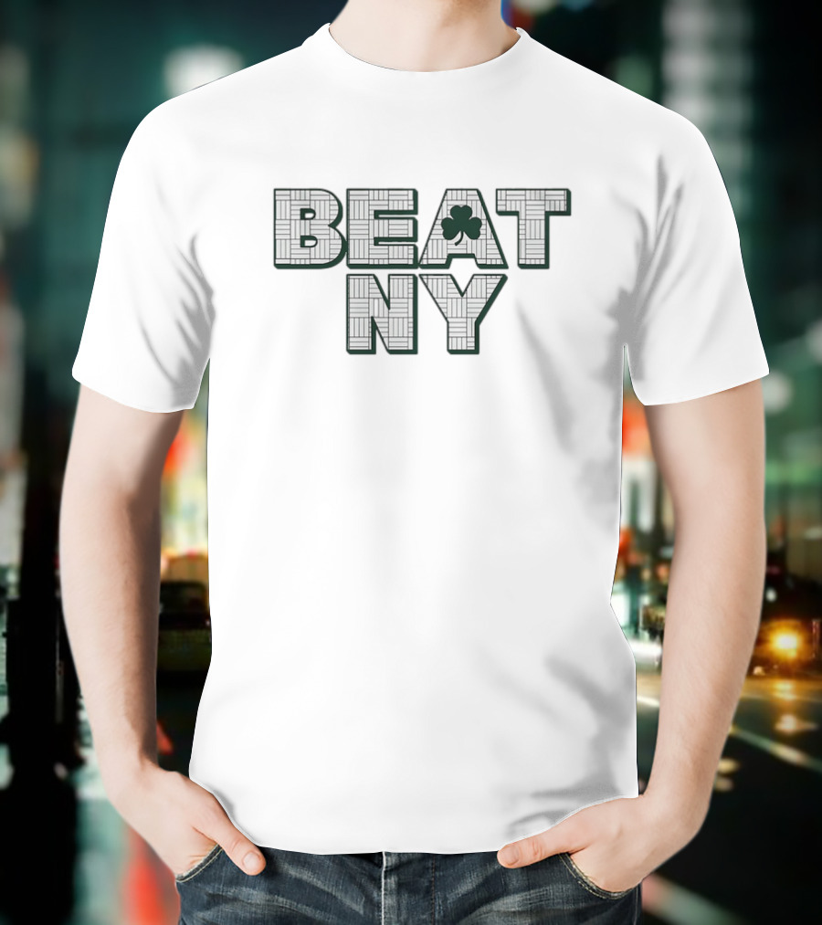 Beat NY Basketball Cloverleaf Pattern T-Shirt