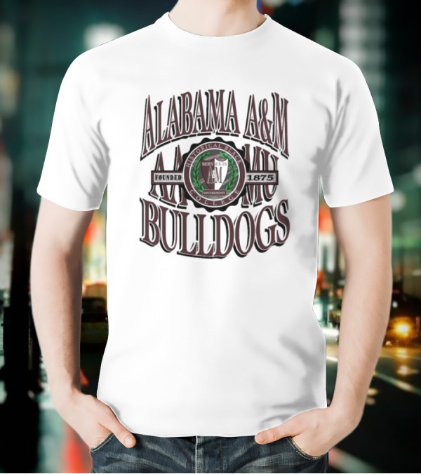 Alabama A&M Bulldogs Founded 1875 Historical Black College Emblem And Crest T-Shirt