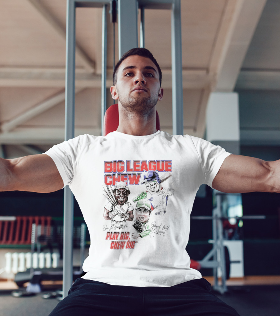 Big League Chew Play Big Chew Big Baseball Caricature T-Shirt