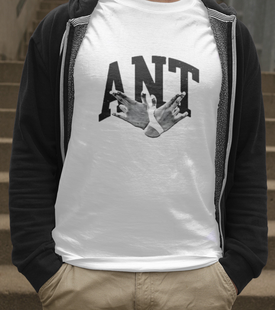 Hands Forming Heart Symbol With Ant Text T-Shirt