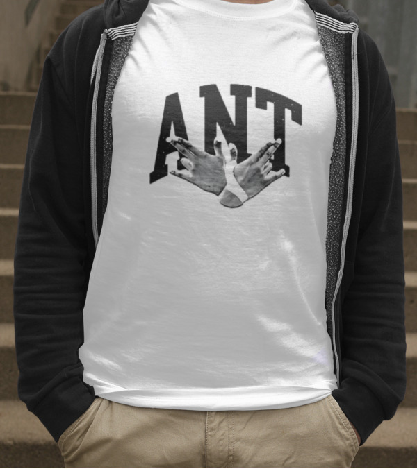 Hands Forming Heart Symbol With Ant Text T-Shirt
