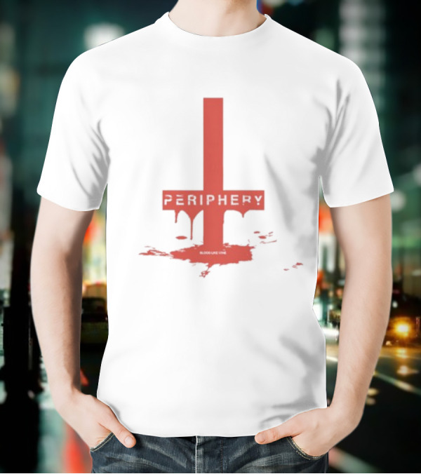 Periphery Blood Like Wine Dripping Cross Design T-Shirt