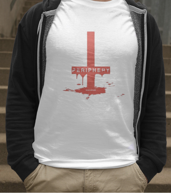 Periphery Blood Like Wine Dripping Cross Design T-Shirt