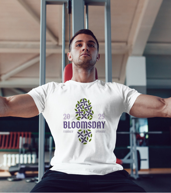 Bloomsday Finisher Spokane 2025 Footprint Leaves Floral Theme T-Shirt