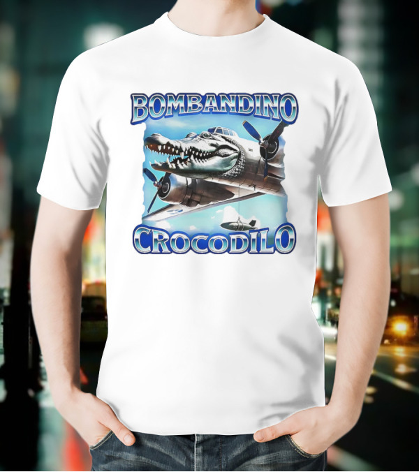 Bombandino Crocodilo Airplane Crocodile Head Artwork T-Shirt