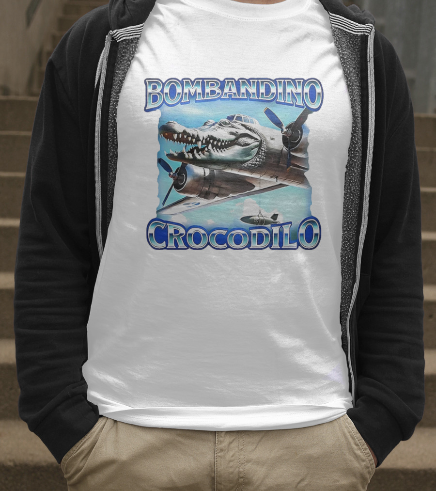 Bombandino Crocodilo Airplane Crocodile Head Artwork T-Shirt