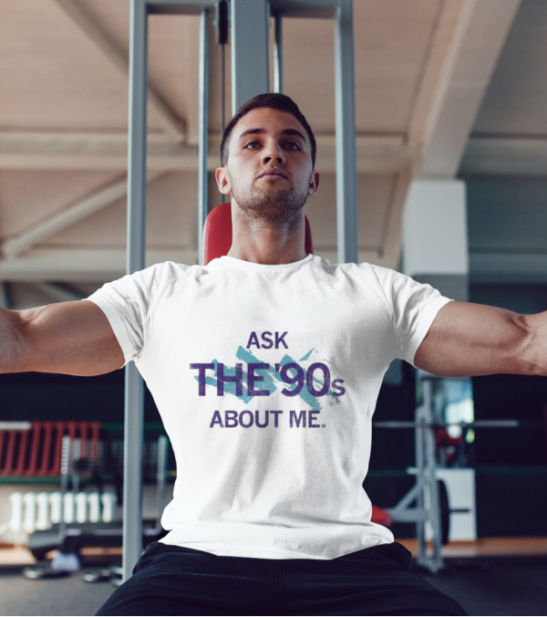 Ask The 90's About Me Retro Nostalgia Text T-Shirt