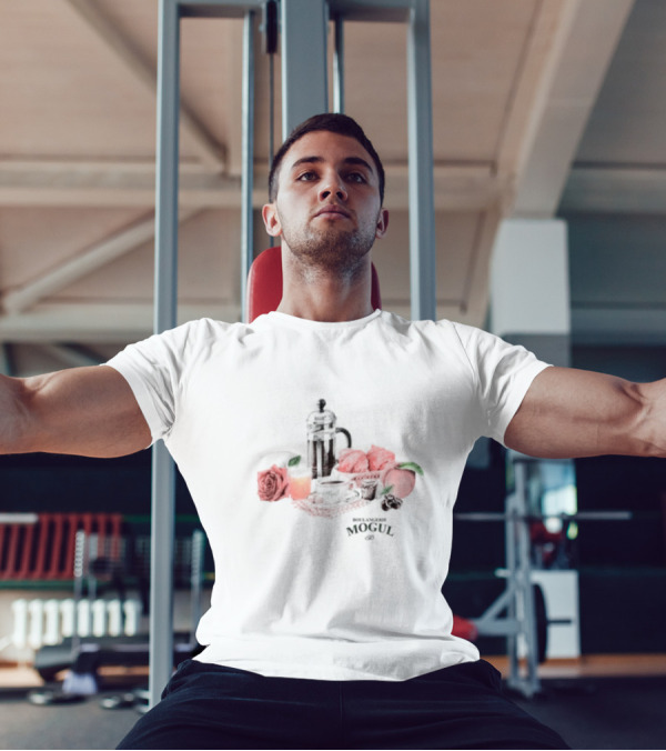 Boulangerie Mogul French Press Rose Croissant Breakfast T-Shirt