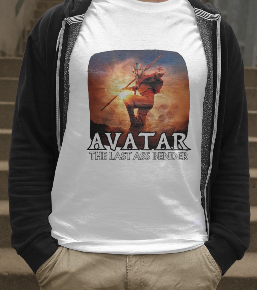 Avatar The Last Ass Bender Aang Parody With Red Outfit And Staff T-Shirt