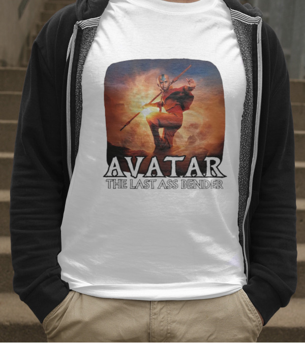 Avatar The Last Ass Bender Aang Parody With Red Outfit And Staff T-Shirt